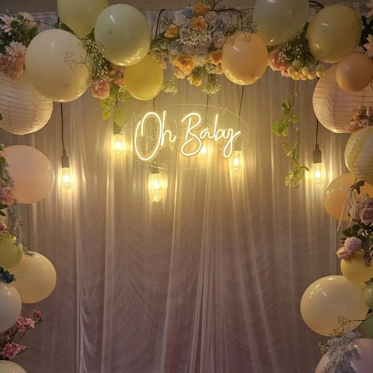 Floral Balloon Setup for Baby